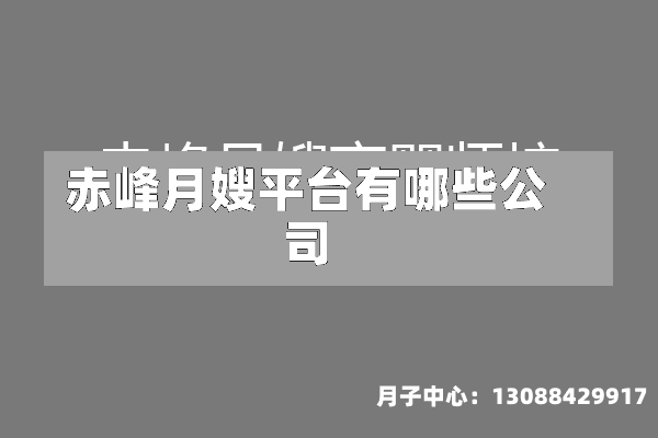 赤峰月嫂平台有哪些公司