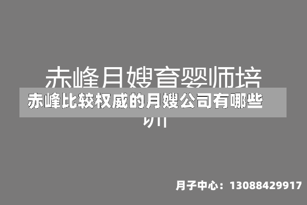 赤峰比较权威的月嫂公司有哪些